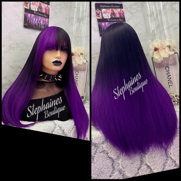 Human Hair Blended Bang Wig - Picture 10 of 12